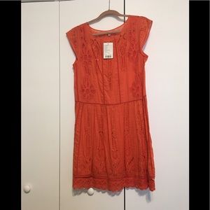 Coral Anthropologie dress size 8 NWT